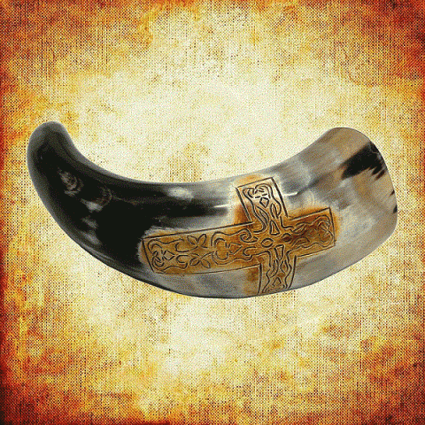 DRINKING HORN  CELTIC CROSS